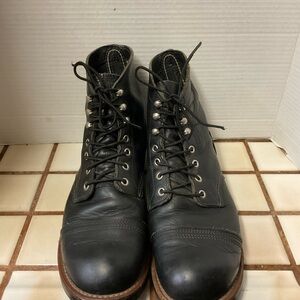 Red Wing Black Leather Men's Boots